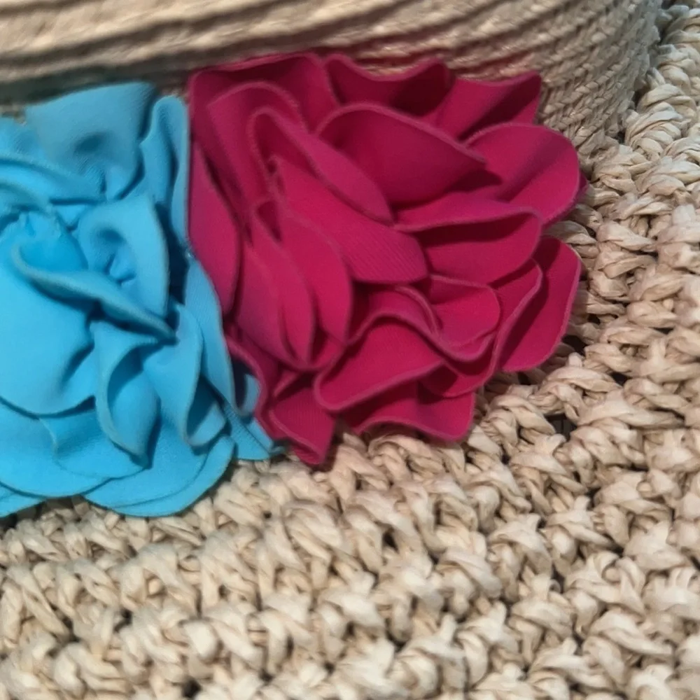 Koala kids floral floppy straw like beach hat